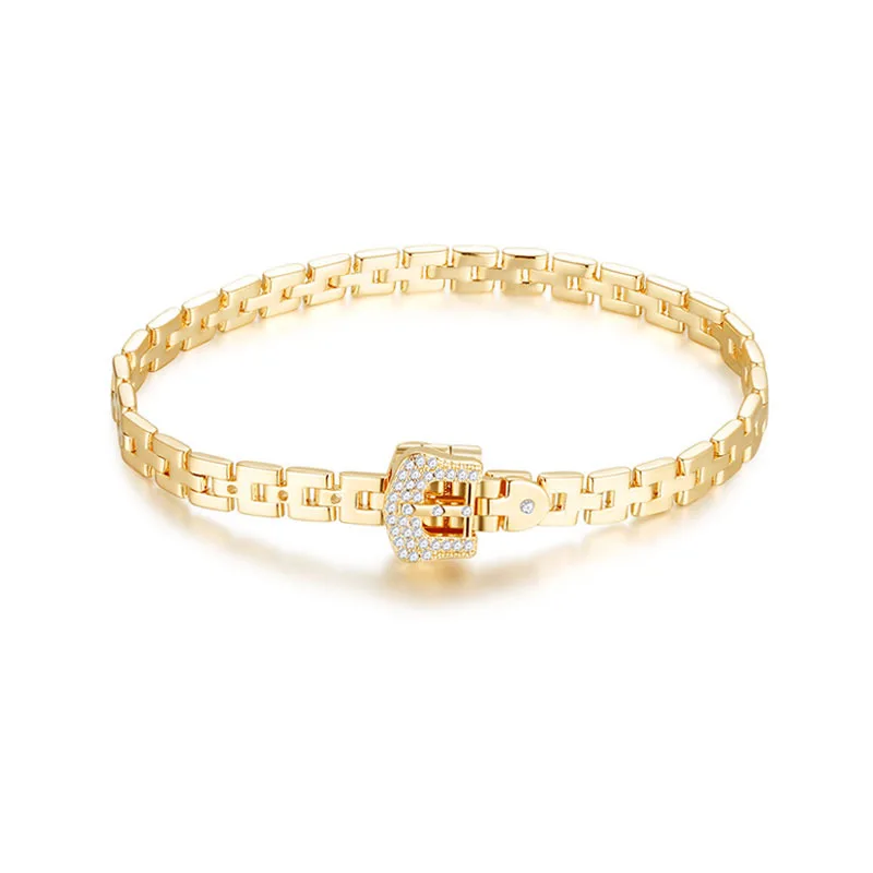 Fashion Belt Buckle Chain Bracelet Women's Luxury Micro-encrusted Zircon Ladies Bracelet Valentine's Day Birthday Jewelry Gift
Fashion Belt Buckle Chain Bracelet Women's Luxury Micro-encrusted Zircon Ladies Bracelet Valentine's Day Birthday Jewelry Gift