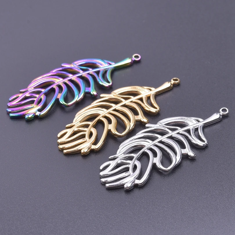 5pcs/Lot Stainless Steel Charms Personality Feather Shape Pendant Earrings Necklace Bracelet Jewelry Metal DIY Craft Accessories
5pcs/Lot Stainless Steel Charms Personality Feather Shape Pendant Earrings Necklace Bracelet Jewelry Metal DIY Craft Accessories