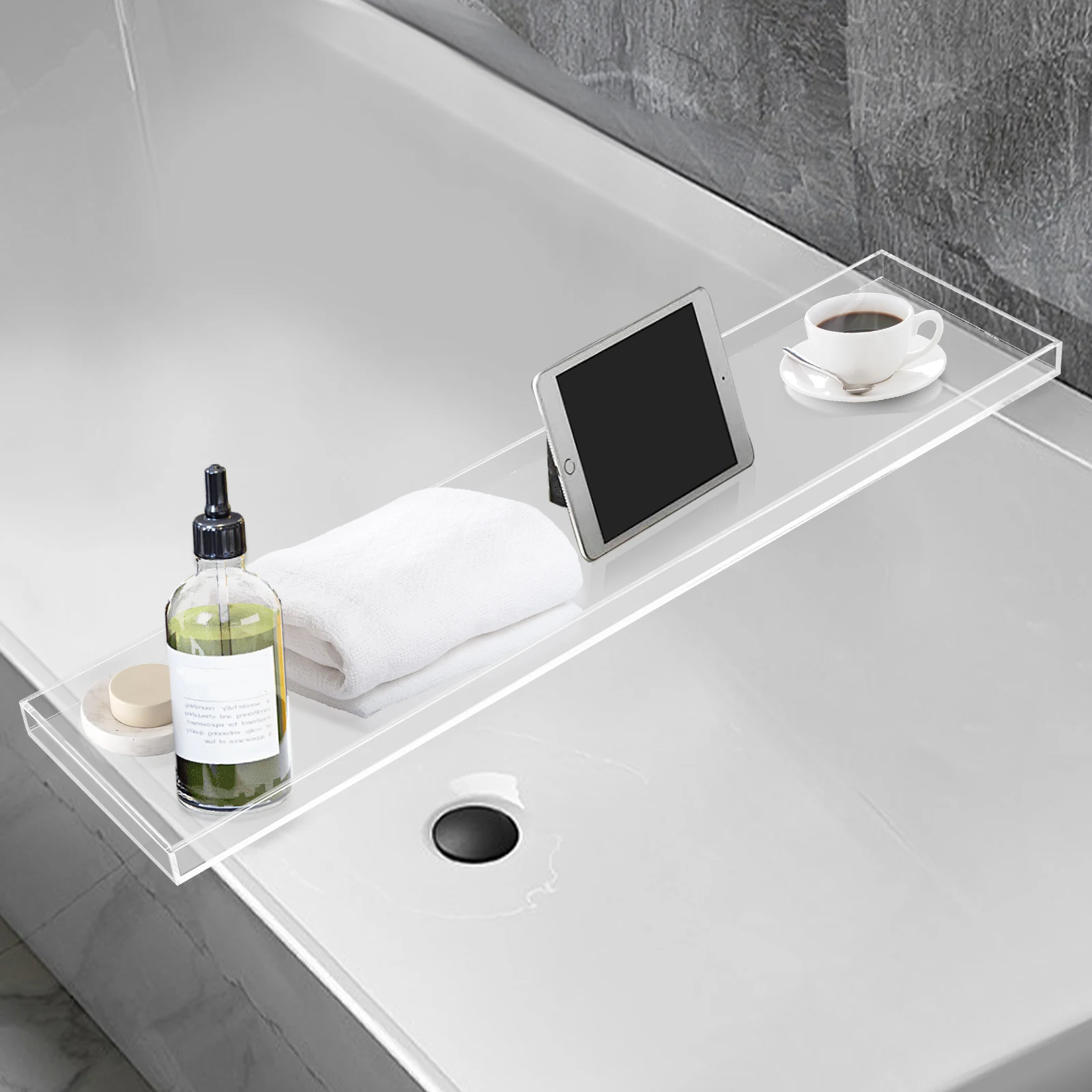 Bathtub Tray Caddy Acrylic Bath Tray Wine Glass Book Holder Bath Tub Table Caddy for Home Bathrooms Organizer Shelf
Bathtub Tray Caddy Acrylic Bath Tray Wine Glass Book Holder Bath Tub Table Caddy for Home Bathrooms Organizer Shelf