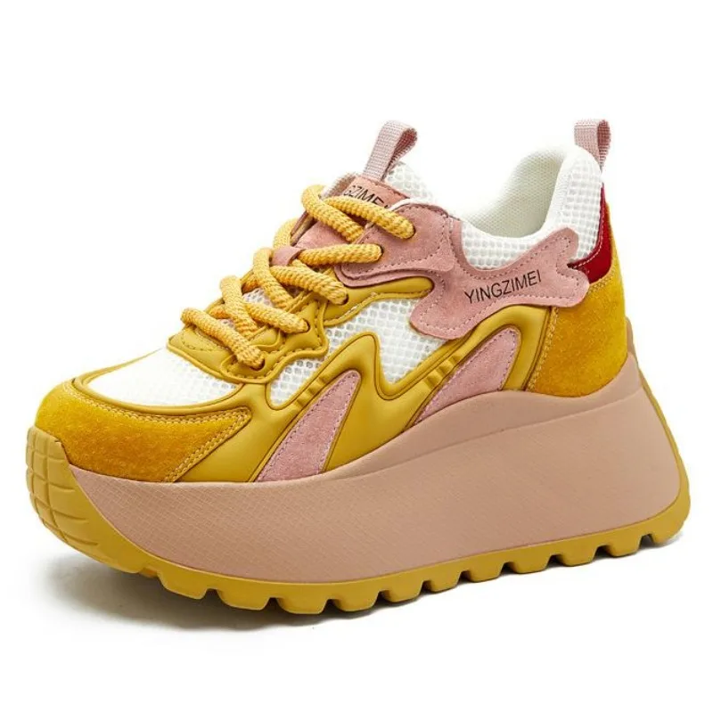 High quality 8cm Air Mesh Leather Synthetic Chunky Sneaker Heels Comfy Platform Sandals Breathable Pumps Summer Vulcanize Shoes 
High quality 8cm Air Mesh Leather Synthetic Chunky Sneaker Heels Comfy Platform Sandals Breathable Pumps Summer Vulcanize Shoes