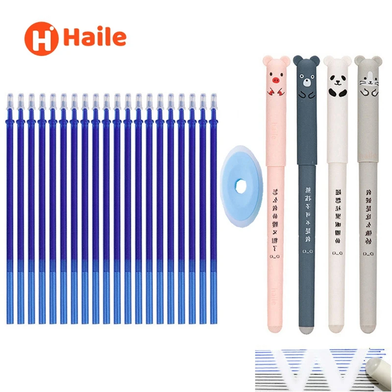 Haile Cute Panda Pig Erasable Pen Set 0.5mm Fine Tip Gel Ink Pens Refills Rods Eerase Washable Handle School Office Stationery
Haile Cute Panda Pig Erasable Pen Set 0.5mm Fine Tip Gel Ink Pens Refills Rods Eerase Washable Handle School Office Stationery