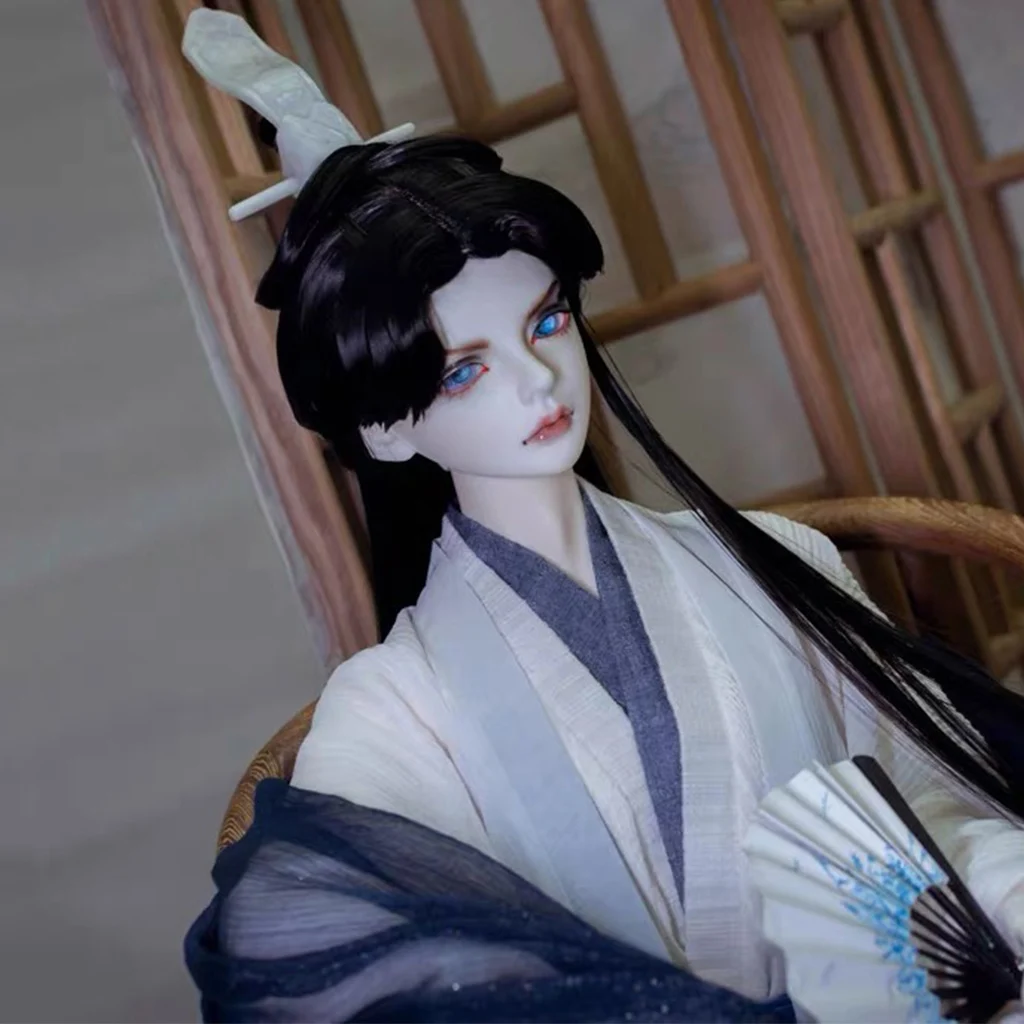 

1/4 1/3 Scale BJD Doll Wigs Ancient Costume Chinese Hanfu Long Hair Samurai Wig For SD13 Girl SSDF ID72 Uncle Accessories A1939