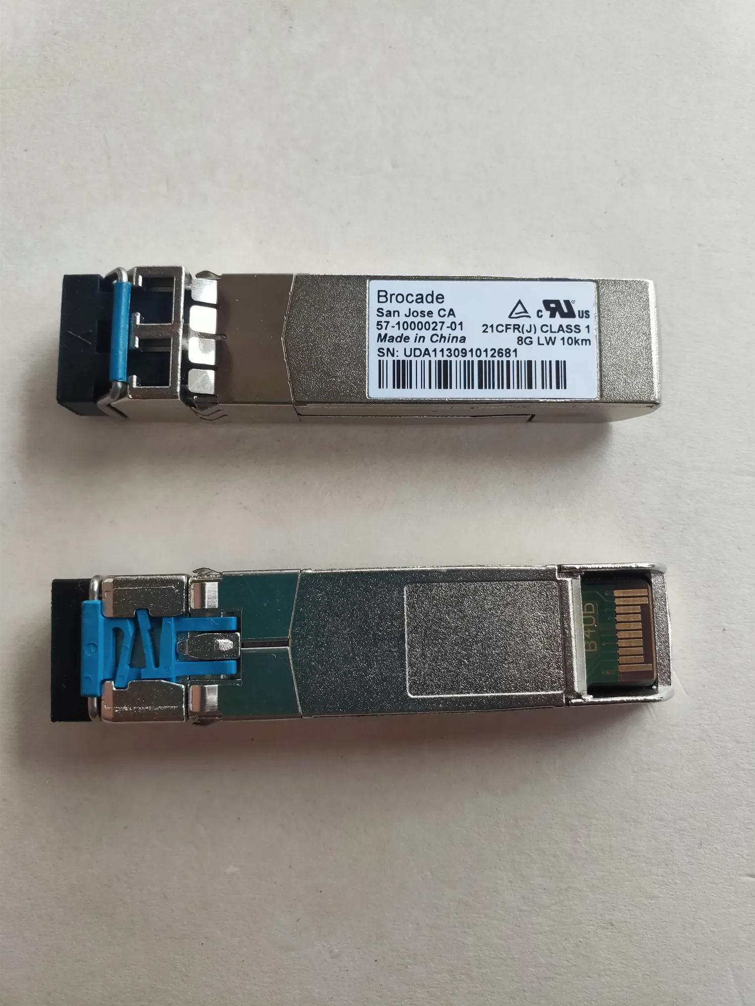 BROCADE SFP 8G 10KM/57-1000027-01 8G LW 10KM Used in Brocade DCX,6510,6505,5300,5100,300, 8GB Single-mode optical transceiver 
BROCADE SFP 8G 10KM/57-1000027-01 8G LW 10KM Used in Brocade DCX,6510,6505,5300,5100,300, 8GB Single-mode optical transceiver