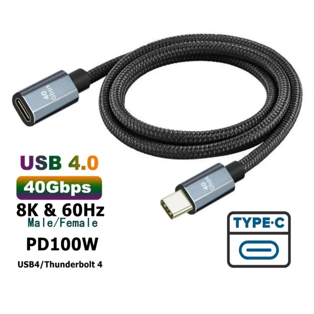 USB4.0 40Gbps Extension Cable USB Type C to Type C PD 100W 5A Fast Charging Cable Thunderbolt 3 8K@60Hz Cable For Macbook Pro
USB4.0 40Gbps Extension Cable USB Type C to Type C PD 100W 5A Fast Charging Cable Thunderbolt 3 8K@60Hz Cable For Macbook Pro