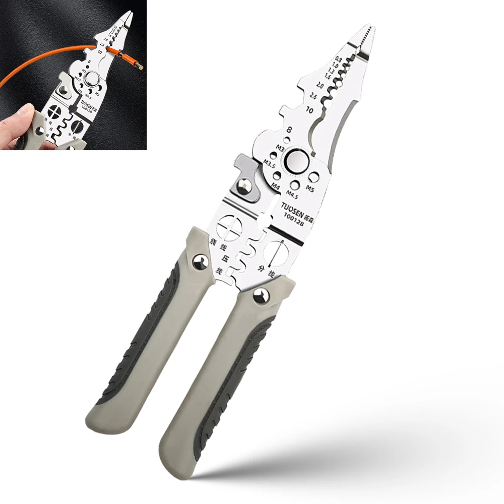 

Crimper Cable Cutter Adjustable Automatic Wire Stripper Multifunctional Stripping Crimping Pliers Terminal Hand Tool