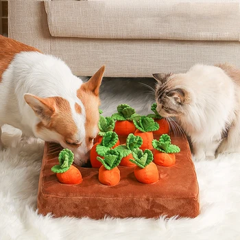 Dog Cat Toy Carrot Plush Pet Vegetable Chew Toy Sniff Pets Hide Food Toys To Improve Eating Habits Durable Chew Dogs Accessories 1