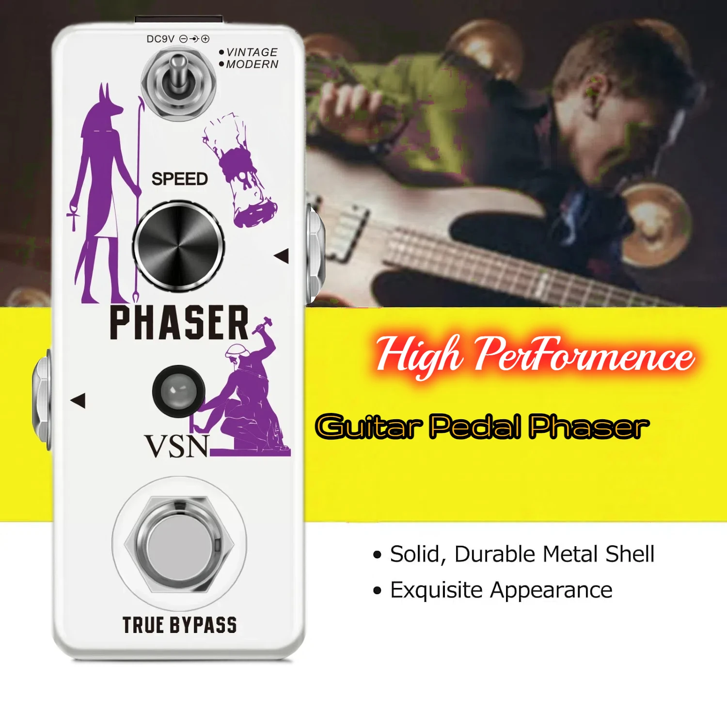 VSN Guitar Phaser Effect Pedal Analog Phase Effect Pedal For Electric Guitar Vintage/Modern 2 Modes Guitar Phaser Pedals
VSN Guitar Phaser Effect Pedal Analog Phase Effect Pedal For Electric Guitar Vintage/Modern 2 Modes Guitar Phaser Pedals
