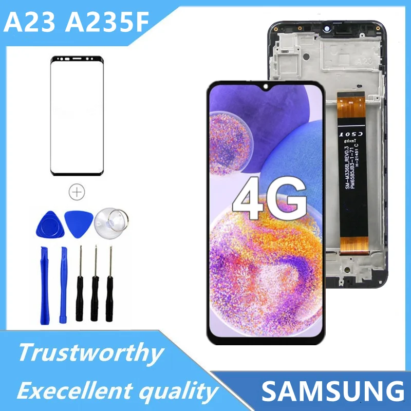 Original 6.6"; LCD For Samsung Galaxy A23 A235 SM-A235F LCD Display Screen Digitizer Assembly For Samsung A23 4G LCD Replacement
Original 6.6"; LCD For Samsung Galaxy A23 A235 SM-A235F LCD Display Screen Digitizer Assembly For Samsung A23 4G LCD Replacement