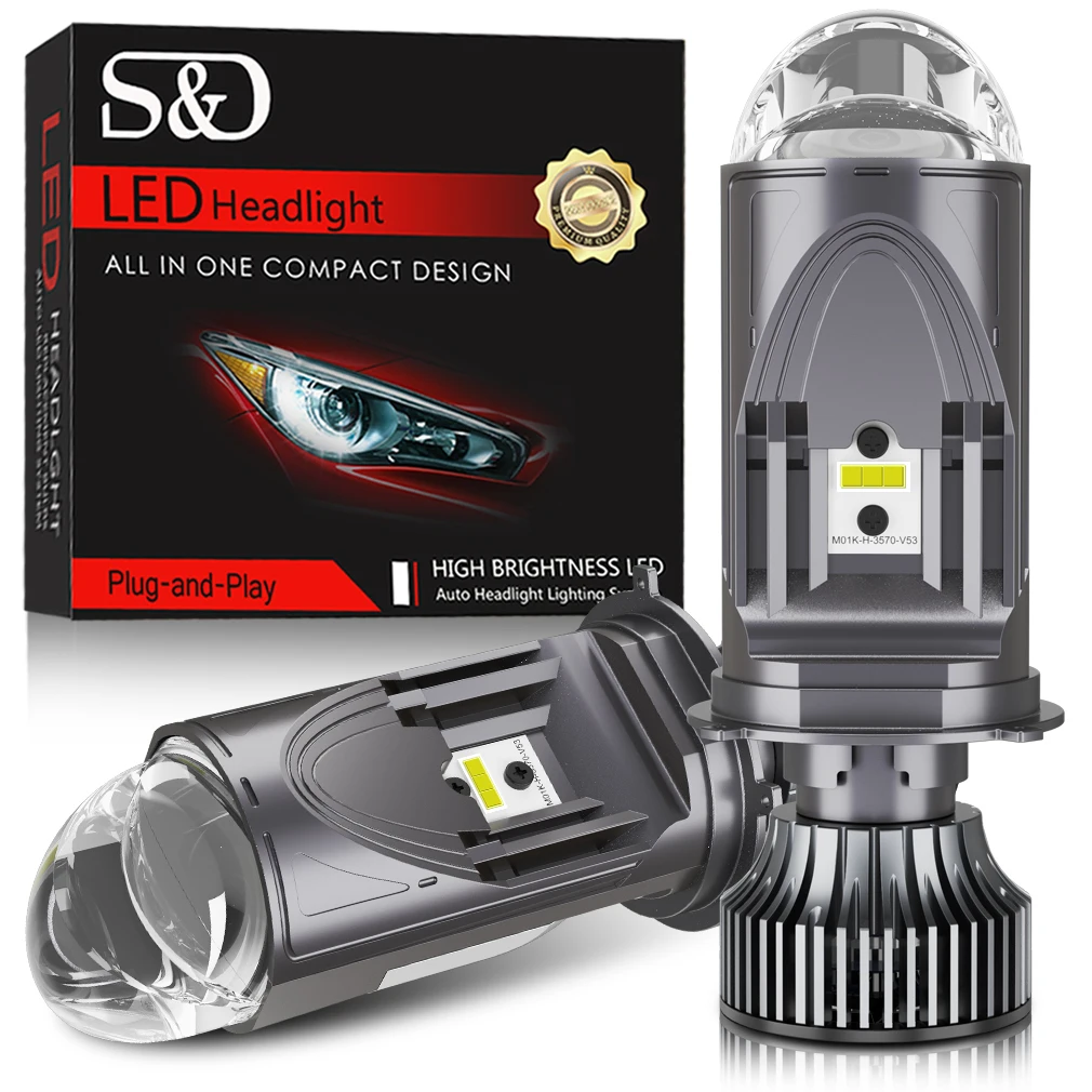 S&D H4 LED Headlight Canbus Car Lamp Mini Projector Lens Automoble Bulb 6500K 100W 40000LM Conversion Kit Hi/Lo Beam 12V RHD LHD
S&D H4 LED Headlight Canbus Car Lamp Mini Projector Lens Automoble Bulb 6500K 100W 40000LM Conversion Kit Hi/Lo Beam 12V RHD LHD