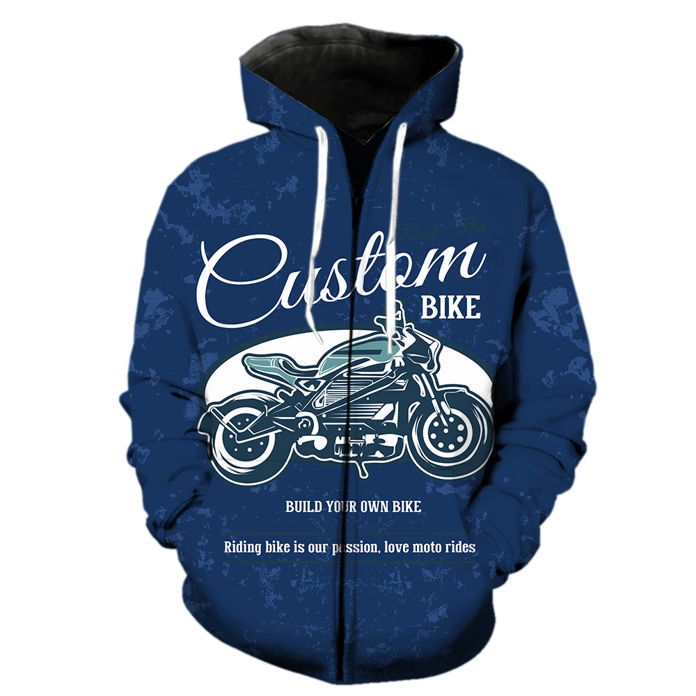 Cartoon Punk Style Motorcycle Men's Zipper Hoodie Oversized 3D Printed Spring Long Sleeve Funny Fashion Harajuku Unisex Tops 
Cartoon Punk Style Motorcycle Men's Zipper Hoodie Oversized 3D Printed Spring Long Sleeve Funny Fashion Harajuku Unisex Tops