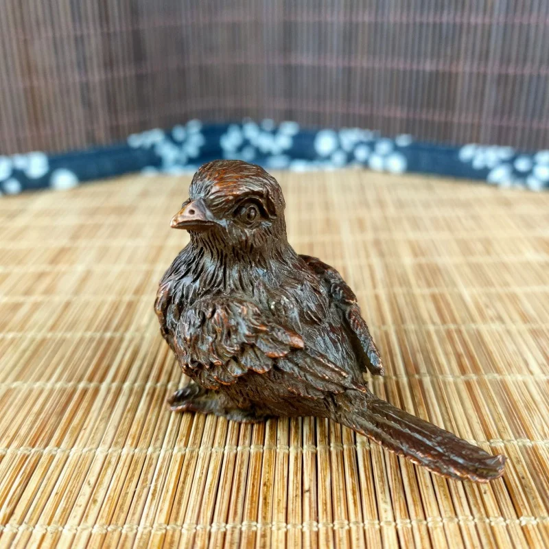 

Distressed Antique Copper Solid a Little Sparrow Paper Weight Decoration Study Tea Ceremony Tea Ornaments Decorative Small Ornam