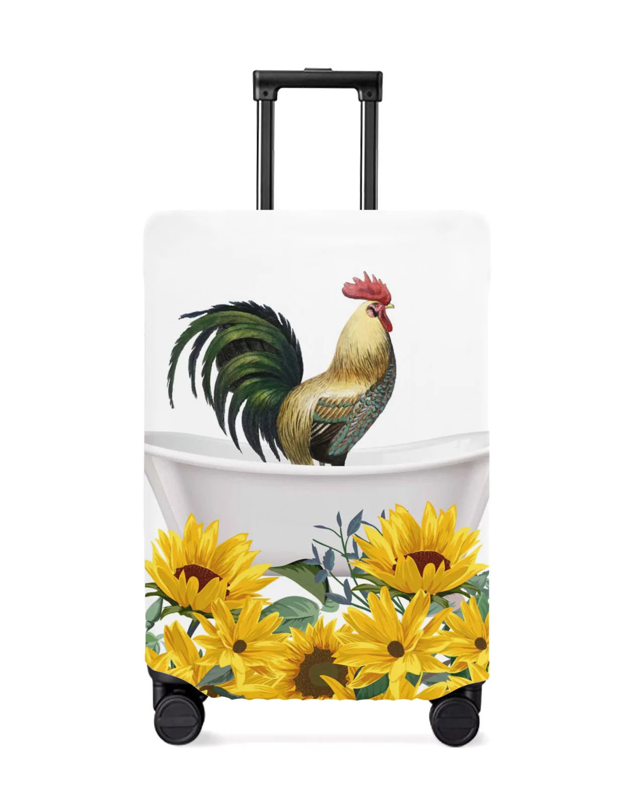 

Animal Sunflower Rooster Bathtub Travel Luggage Protective Cover Travel Accessories Suitcase Elastic Dust Case Protect Sleeve