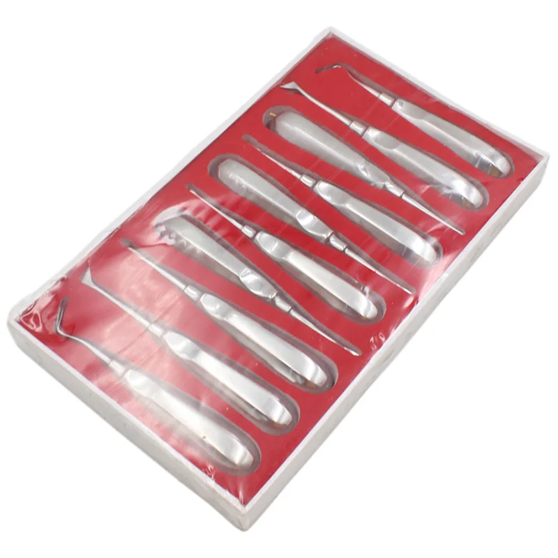 10pcs/box Dental Tooth Extracting Forcep Set Elevator Teeth Extraction Curved Root Lift Elevator Pliers Surgical Tool Instrument
10pcs/box Dental Tooth Extracting Forcep Set Elevator Teeth Extraction Curved Root Lift Elevator Pliers Surgical Tool Instrument