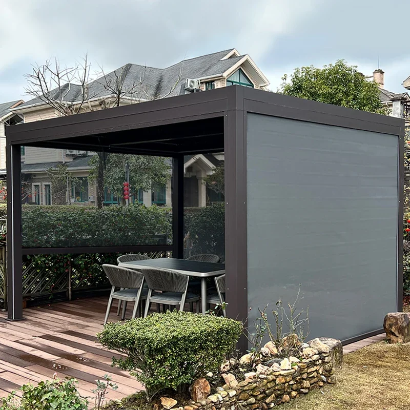 Customized outdoor electric sunshade garden pavilion garden villa terrace smoking room aluminum alloy pavilion
Customized outdoor electric sunshade garden pavilion garden villa terrace smoking room aluminum alloy pavilion