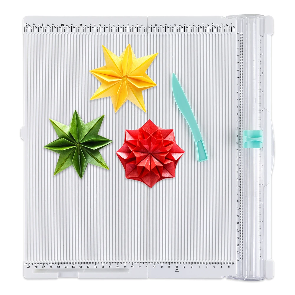 

Portable Paper Trimmer Scoring Board Craft Paper Cutter Folding Scorer for Book Cover Gift Box Envelope Craft Project 12x12 inch