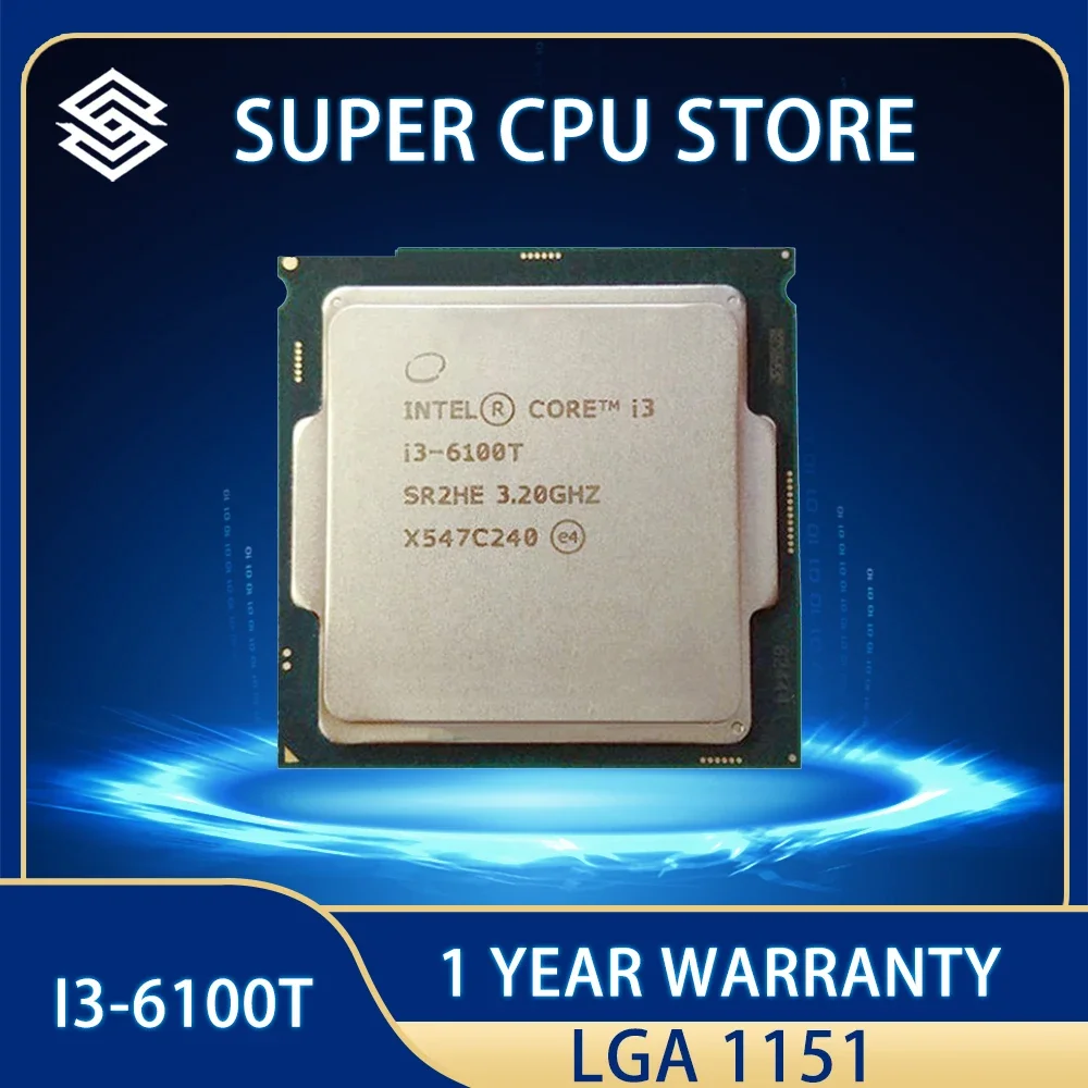 

Intel Core i3-6100T i3 6100T CPU Processor 3M 35W 3.2 GHz Dual-Core Quad-Thread LGA 1151