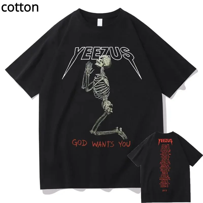 New God Wants You Kanye West Double Sided Print Tshirt Streetwear Skull Graphic T-shirts Men Women Hip-Hop T Shirt Man Tops Tees 
New God Wants You Kanye West Double Sided Print Tshirt Streetwear Skull Graphic T-shirts Men Women Hip-Hop T Shirt Man Tops Tees