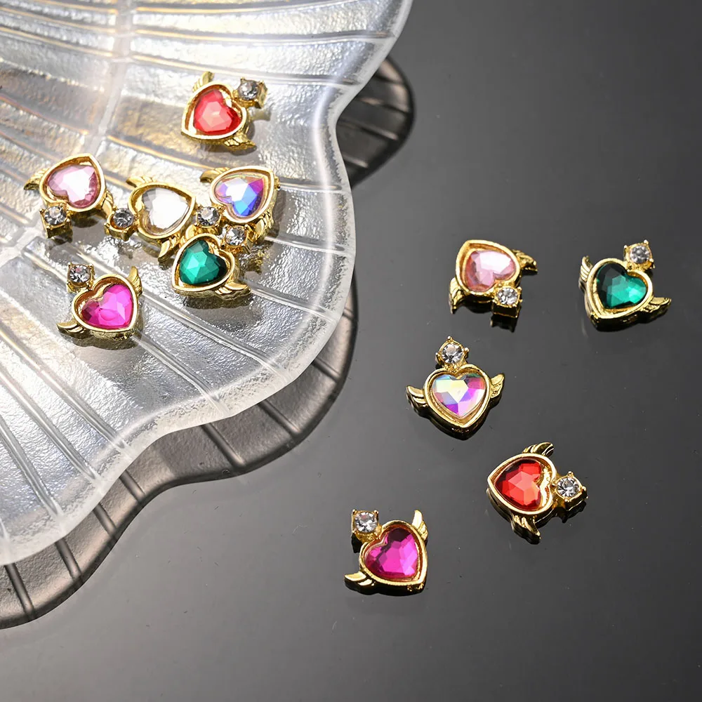 10Pcs Heart Shaped Zircon Nail Art Charms Accessories 3D Luxury Metal Rhinestones Wings Jewelry Alloy Gem Nail Art Supplies
10Pcs Heart Shaped Zircon Nail Art Charms Accessories 3D Luxury Metal Rhinestones Wings Jewelry Alloy Gem Nail Art Supplies