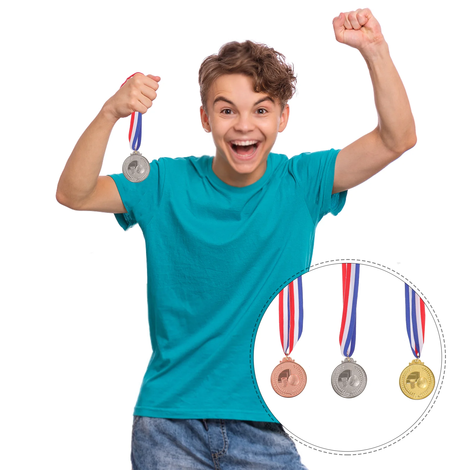 3 Pcs Basketball Medal Medals With Lanyards Prop Party Metal For Awards Gift Sports
3 Pcs Basketball Medal Medals With Lanyards Prop Party Metal For Awards Gift Sports