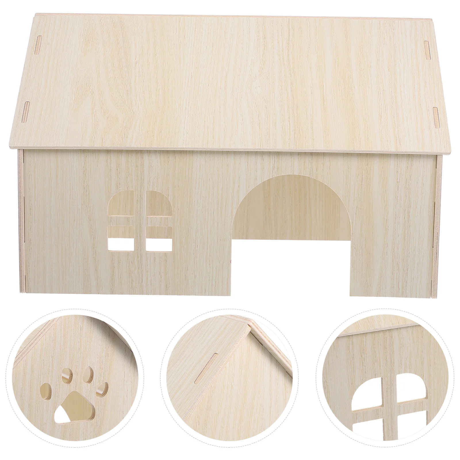 

Guinea Pig Maze Bunny Toys Mini Rat Cage Hideout Hamster Nest Squirrel Wood Wooden Hideaway Accessories Hut