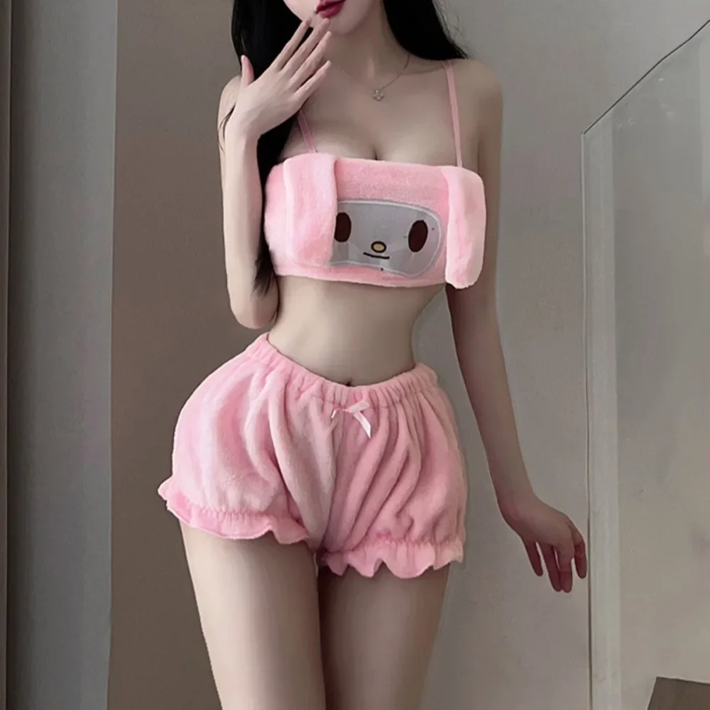 Sanrio Pajamas Kuromi Melody Cinnamoroll Sweet Sexy Pajamas Y2k Hot Girls Sexy Style Flannel Cartoon Fluffy Sleepwear Shorts Set
Sanrio Pajamas Kuromi Melody Cinnamoroll Sweet Sexy Pajamas Y2k Hot Girls Sexy Style Flannel Cartoon Fluffy Sleepwear Shorts Set