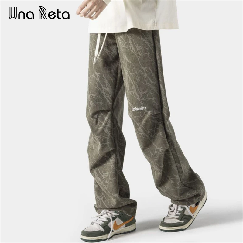 

Una Reta Man Pants Harajuku Hip Hop Corduroy Pants Men Sweatpants Fashion Elastic Waistline Plus Size Sweatpants Women Trousers