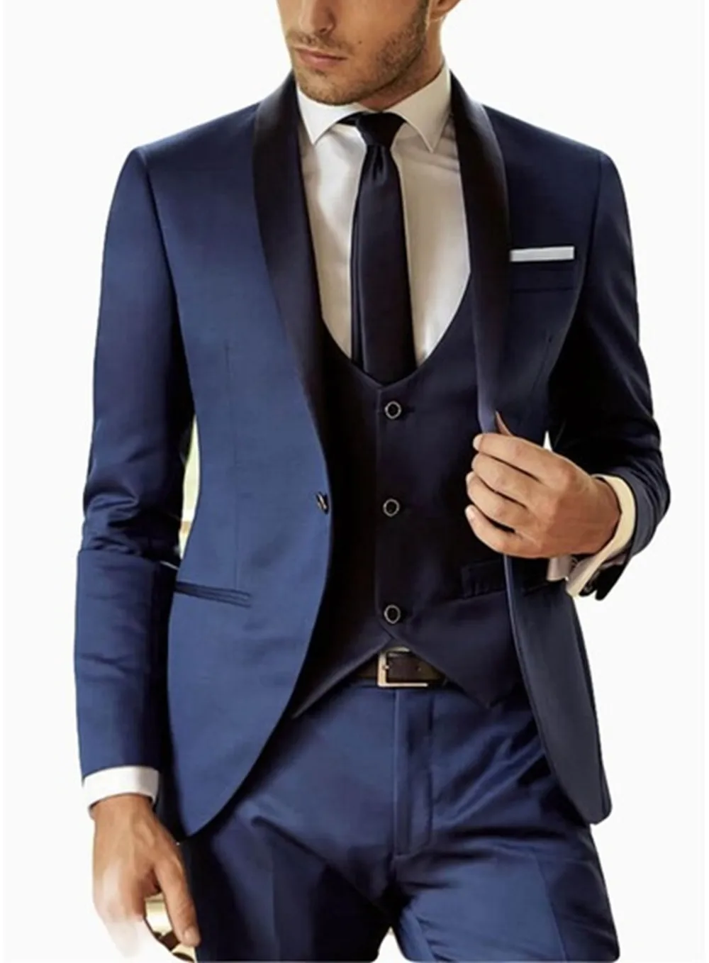 Handsome Shawl Lapel Mens Suits 3 Pieces Custom Made Business Tuxedos Wedding Groomsmen Outfit(Jacket+Pant+Vest)
Handsome Shawl Lapel Mens Suits 3 Pieces Custom Made Business Tuxedos Wedding Groomsmen Outfit(Jacket+Pant+Vest)