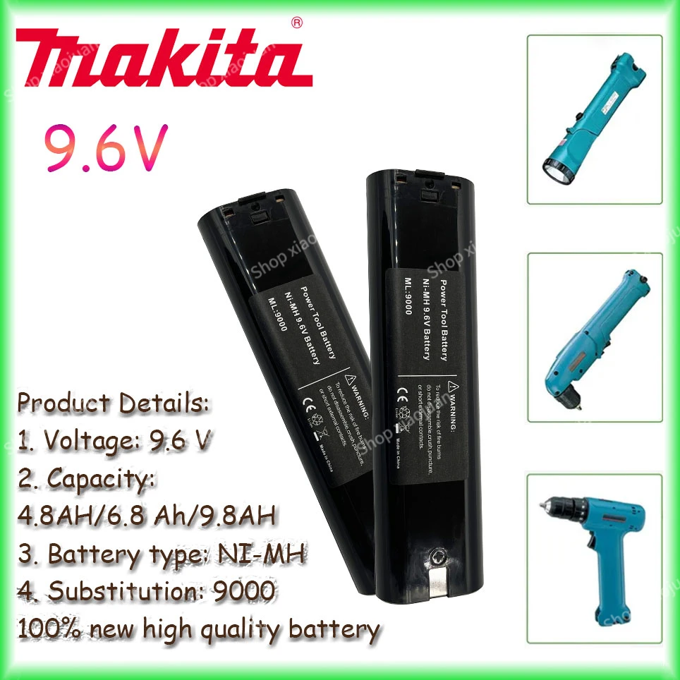 Makita 4.8Ah/6.8AH/9.8AH 9.6V Ni MH Battery Replacement 9000 9000 902 9033 6095D 6096D 6093D 6012HD DA391D 5090D 4390D 5090D
Makita 4.8Ah/6.8AH/9.8AH 9.6V Ni MH Battery Replacement 9000 9000 902 9033 6095D 6096D 6093D 6012HD DA391D 5090D 4390D 5090D