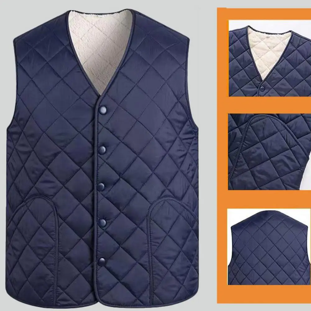 Outdoor Cotton Vest Men's Winter Padded Cotton Vest with V Neck Single-breasted Cardigan Warm Thick Plush Size Down for Cold
Outdoor Cotton Vest Men's Winter Padded Cotton Vest with V Neck Single-breasted Cardigan Warm Thick Plush Size Down for Cold