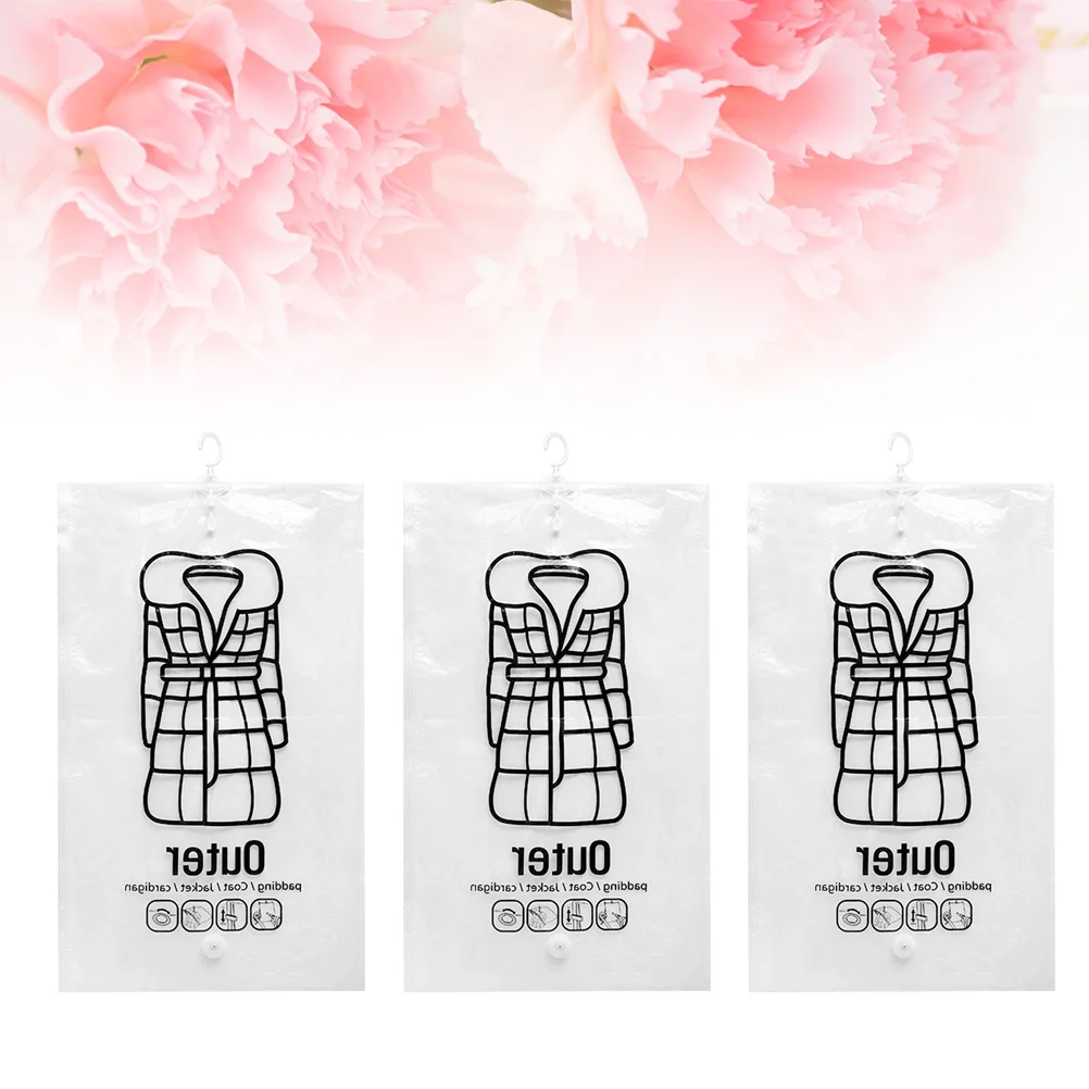 Hanging Vacuum Storage Bags 3pcs Space Saver Clothes Bags Vacuum Seal Storage Bag Closet Organizer Clothing Bags for Suits
Hanging Vacuum Storage Bags 3pcs Space Saver Clothes Bags Vacuum Seal Storage Bag Closet Organizer Clothing Bags for Suits
