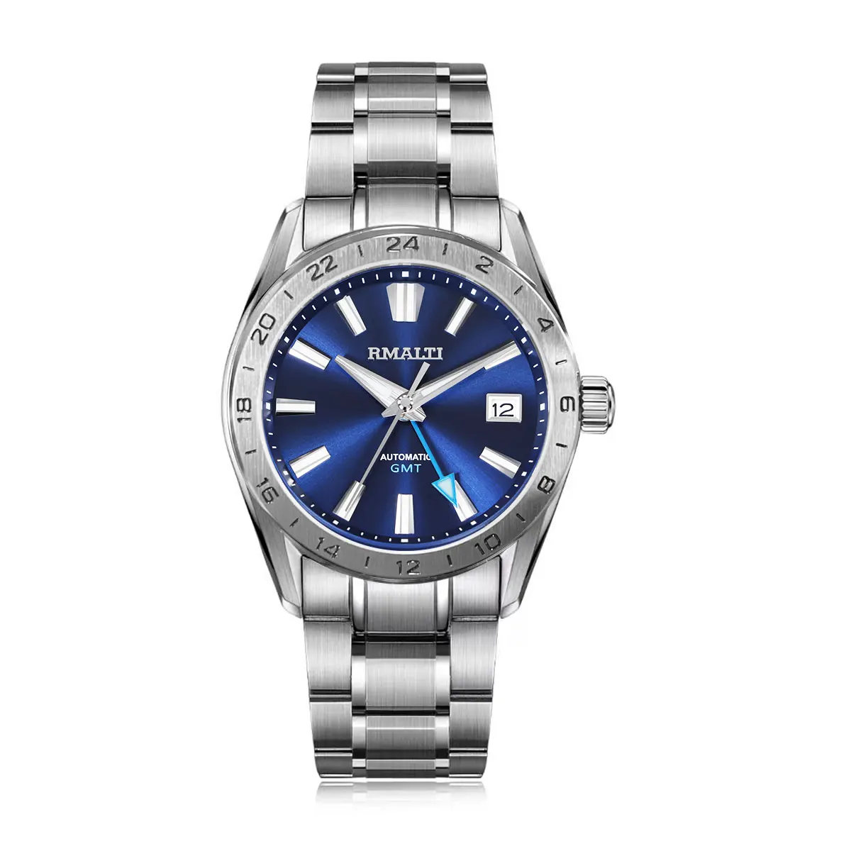 

RMALTI New NH34 GMT Man's Watch Steel Bezel Linen Luxury for Man Watches Automatic Mechanical Sapphire 10Bar Date BGW9 Lume
