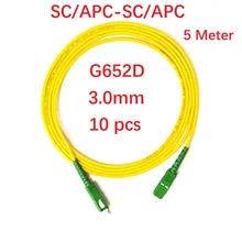 10pcs 5Meter Sx Core 3.0mm G652D Single Mode patch cable SC/APC-SC/APC SM Jumper Fiber Optic Patch Cord
10pcs 5Meter Sx Core 3.0mm G652D Single Mode patch cable SC/APC-SC/APC SM Jumper Fiber Optic Patch Cord