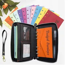 All in One Cash Envelope Wallet Budget Planner Binder Organizer System with 12 Cash Envelopes, for Budgeting and Saving Money
All in One Cash Envelope Wallet Budget Planner Binder Organizer System with 12 Cash Envelopes, for Budgeting and Saving Money