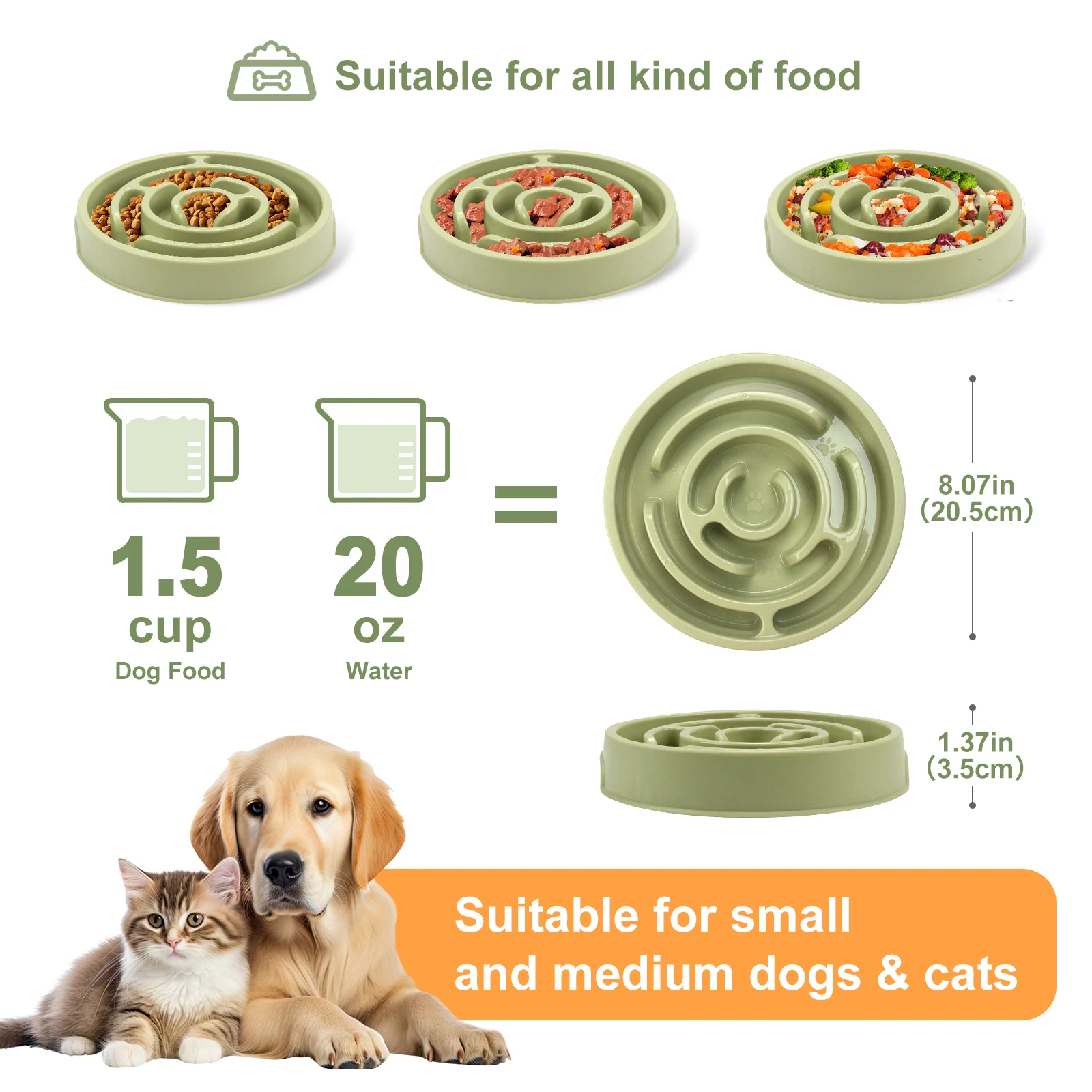 Slow Feeding Bowl – Anti-Choke Pet Bowl for Cats & Dogs Sb8c48b938a8f498e9c2a12bf8367b62dt