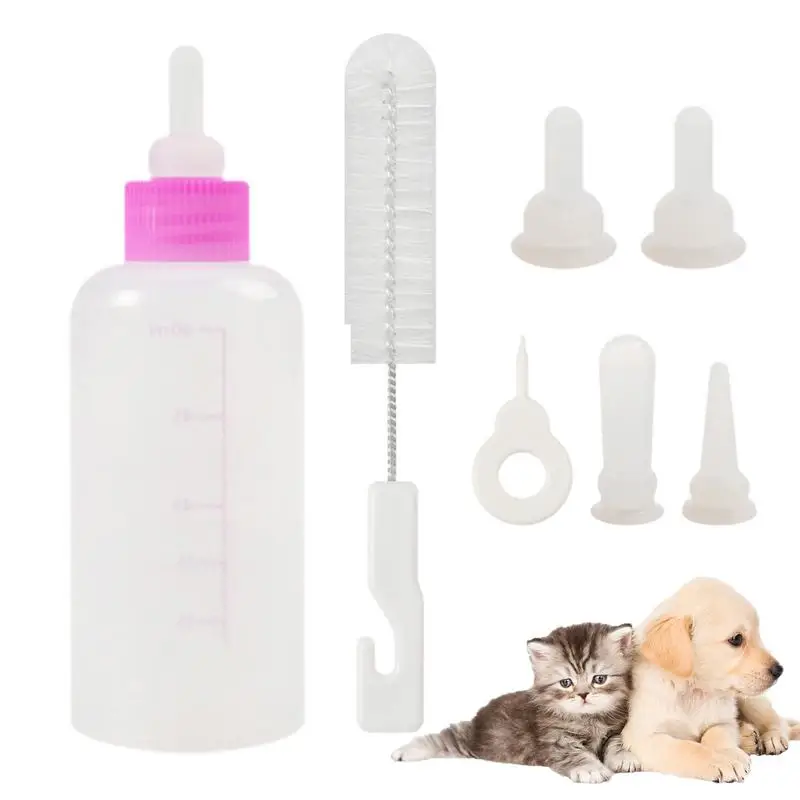 

Kitten Bottle Feeding Kit 7pcs Feeding Bottle Kit For Small Cats Small Animals Feeder Pet Feeding Nipple With Bottle For Puppies