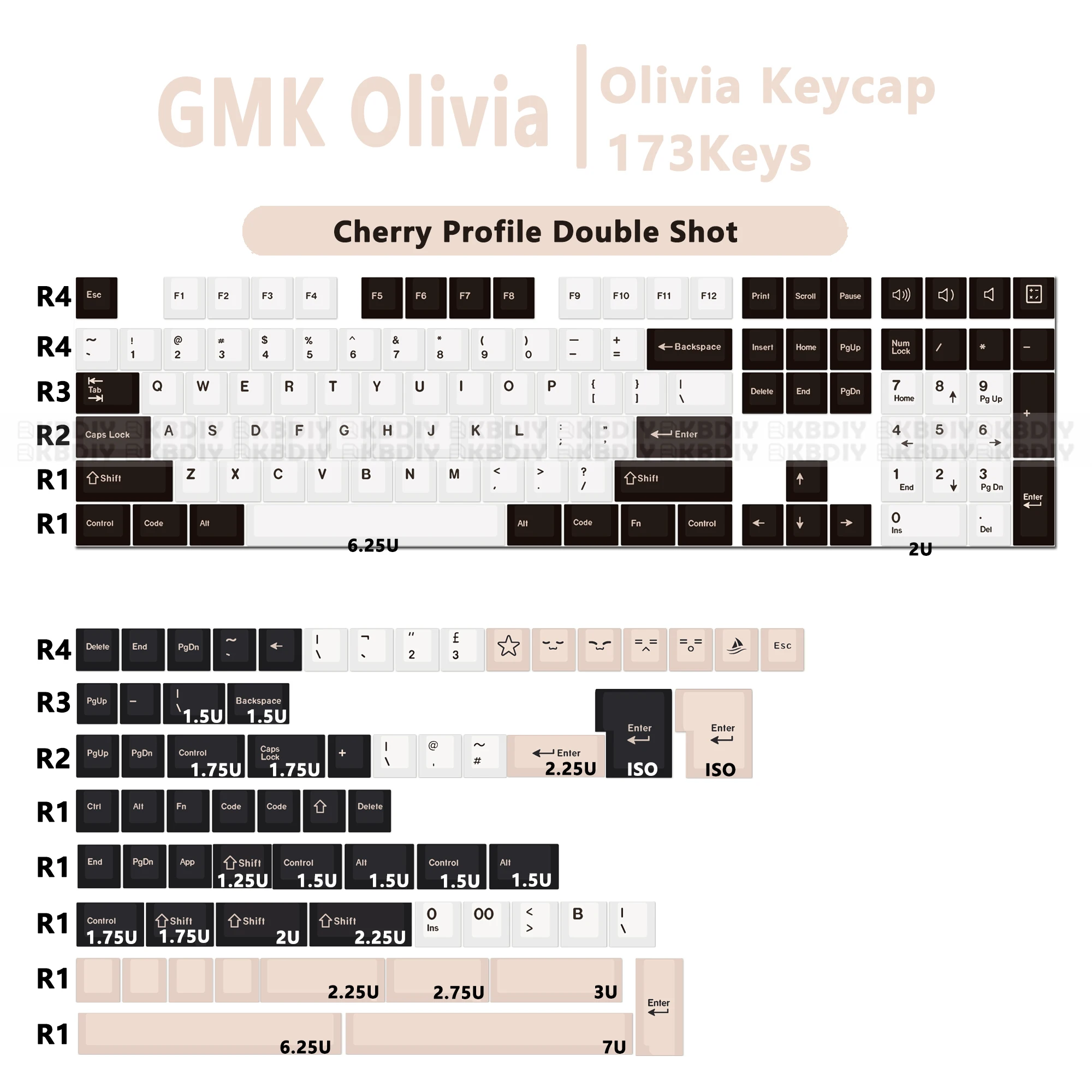 KBDiy PBT Cherry Profile GMK Olivia Keycap for Gaming Mechanical Keyboard MX Switches White DIY Custom Double Shot 173 Keys Caps
KBDiy PBT Cherry Profile GMK Olivia Keycap for Gaming Mechanical Keyboard MX Switches White DIY Custom Double Shot 173 Keys Caps
