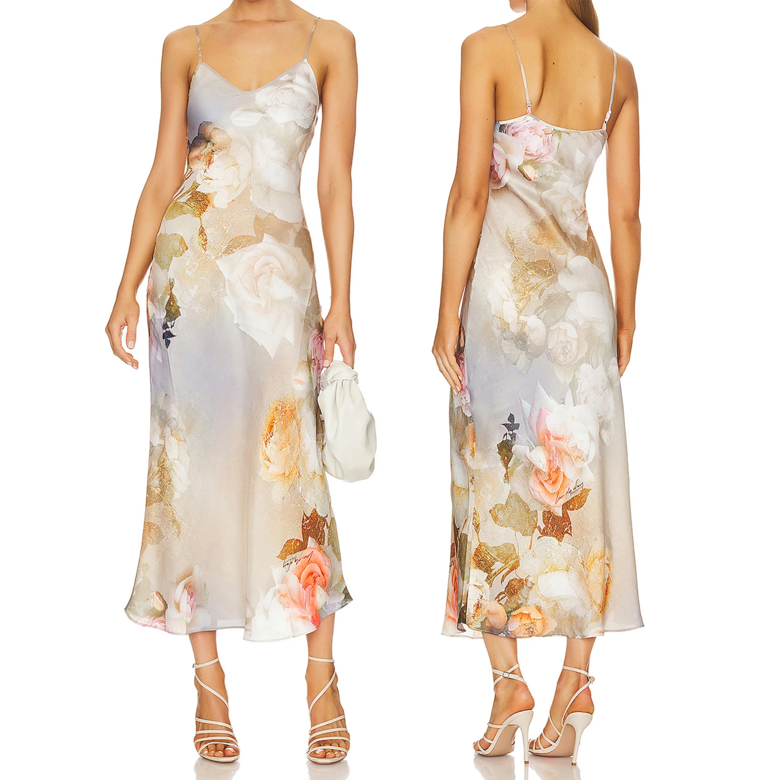 Elegant Women's Satin Long Dress Sleeveless Spaghetti Strap V Neck Floral Print Cocktail Party Dress Evening Gown
Elegant Women's Satin Long Dress Sleeveless Spaghetti Strap V Neck Floral Print Cocktail Party Dress Evening Gown
