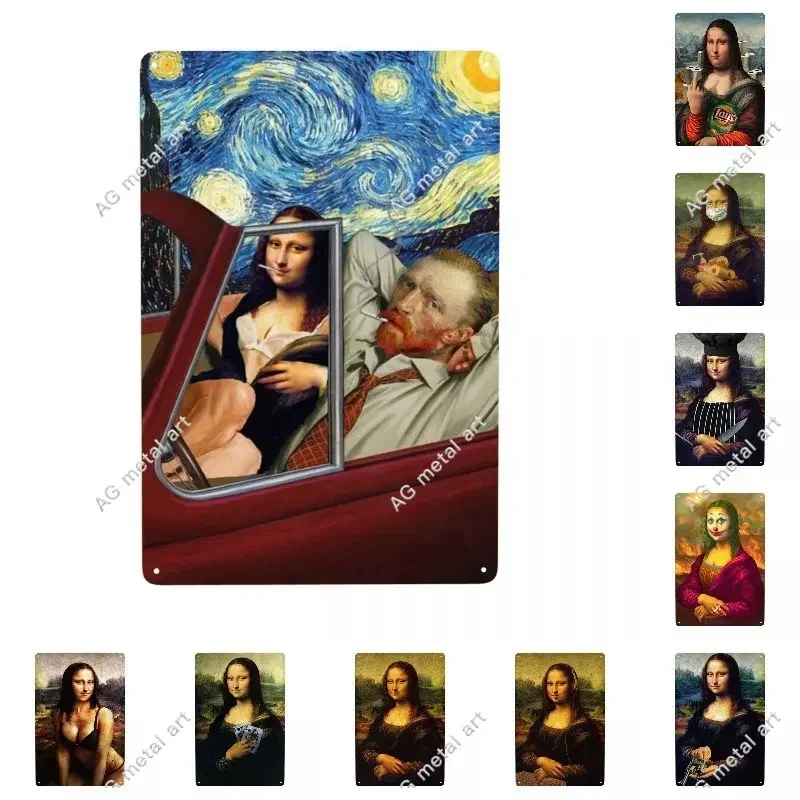 Funny Mona Lisa with Vincent Van Gogh Art Lovers Oil Painting Metal Sign Personalized Tin Plaques Cafe Wall Decor Decorations
Funny Mona Lisa with Vincent Van Gogh Art Lovers Oil Painting Metal Sign Personalized Tin Plaques Cafe Wall Decor Decorations
