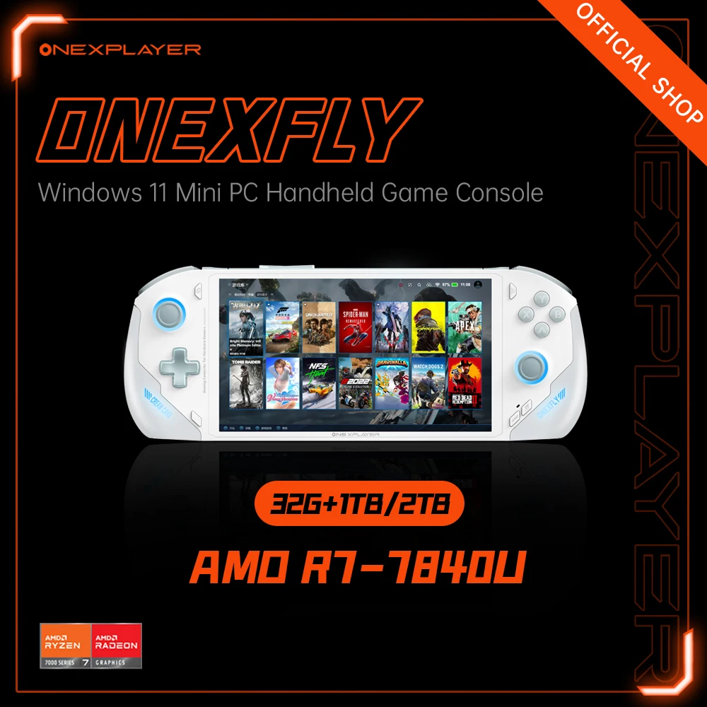 OnexPlayer Onexfly AMD Ryzen 7 7840U PC Game Console 3 IN 1 Laptop Tablet 3A Handheld Mini Game Computer 7" 120Hz Screen 32G ROM
OnexPlayer Onexfly AMD Ryzen 7 7840U PC Game Console 3 IN 1 Laptop Tablet 3A Handheld Mini Game Computer 7" 120Hz Screen 32G ROM