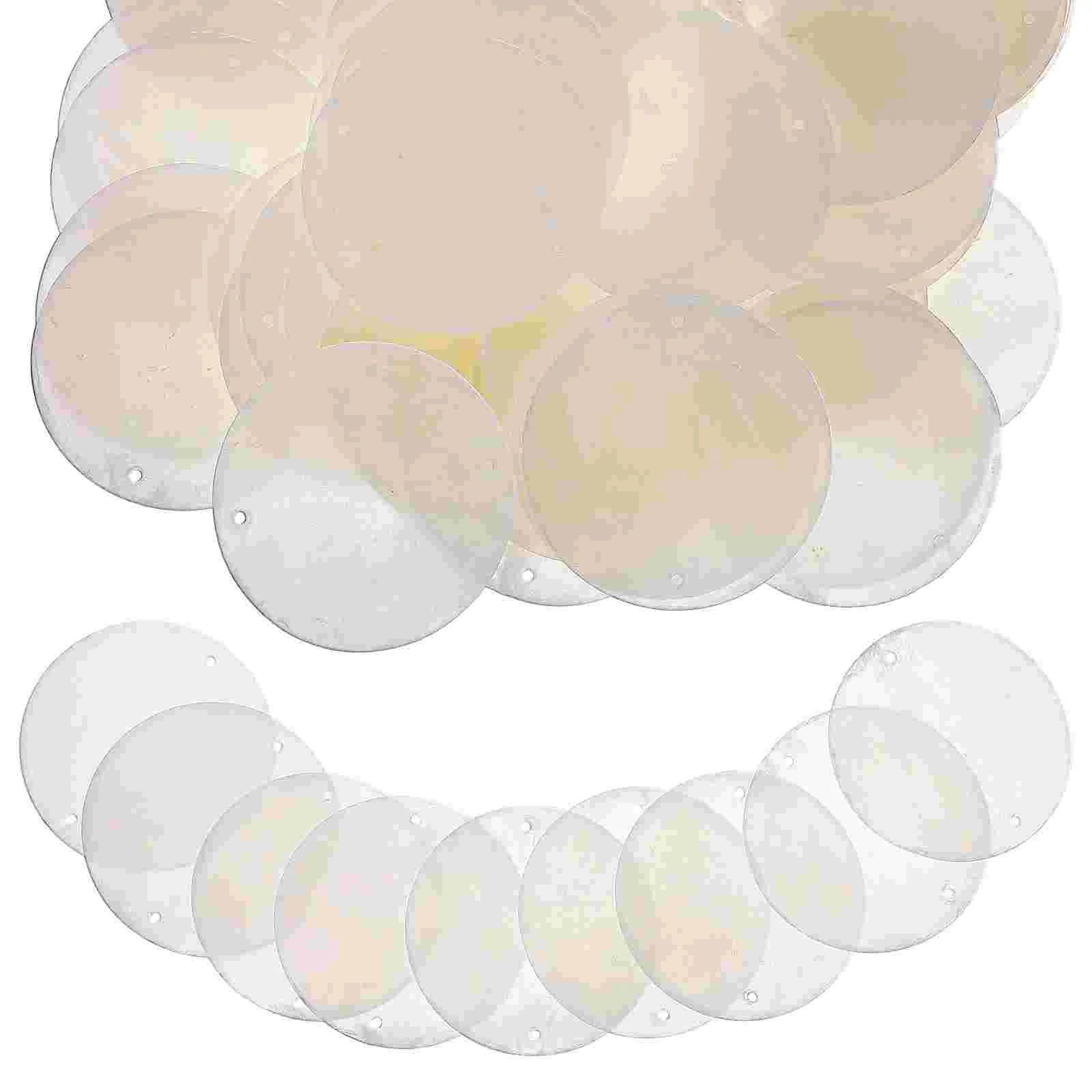 50Pcs Round Shells Hanging Pendant Ornaments with 2 Holes DIY Crafts for Wind Chimes Jewelry Making
50Pcs Round Shells Hanging Pendant Ornaments with 2 Holes DIY Crafts for Wind Chimes Jewelry Making