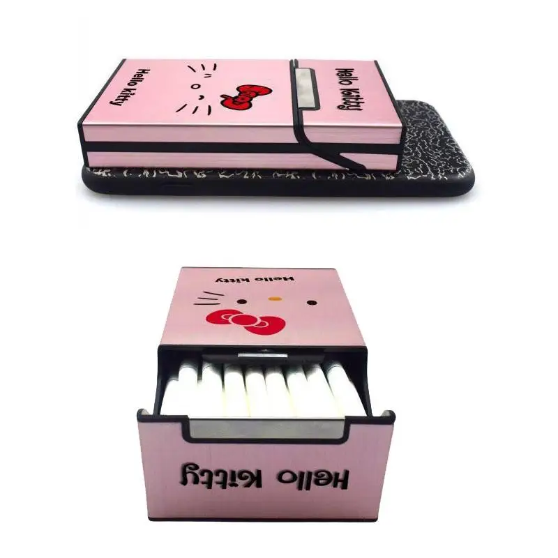 Anime Pink Hello Kitty Cigarette Case Kawaii Cartoon Metal Cigarettes Box Slide Lid Slim Cover Smoking Gift for Crude Cigarette
Anime Pink Hello Kitty Cigarette Case Kawaii Cartoon Metal Cigarettes Box Slide Lid Slim Cover Smoking Gift for Crude Cigarette