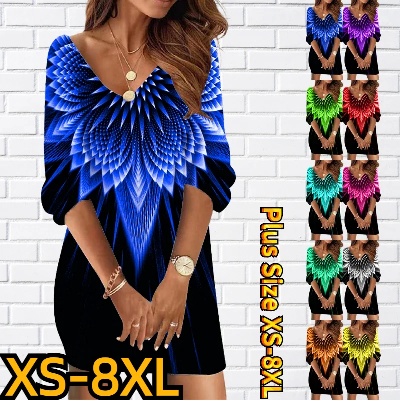 Fashion Seven-point Sleeve Skirt Autumn Winter Women Sexy mini Skirt V-neck Short skirts New Design Printed Slim Dress XS-8XL
Fashion Seven-point Sleeve Skirt Autumn Winter Women Sexy mini Skirt V-neck Short skirts New Design Printed Slim Dress XS-8XL
