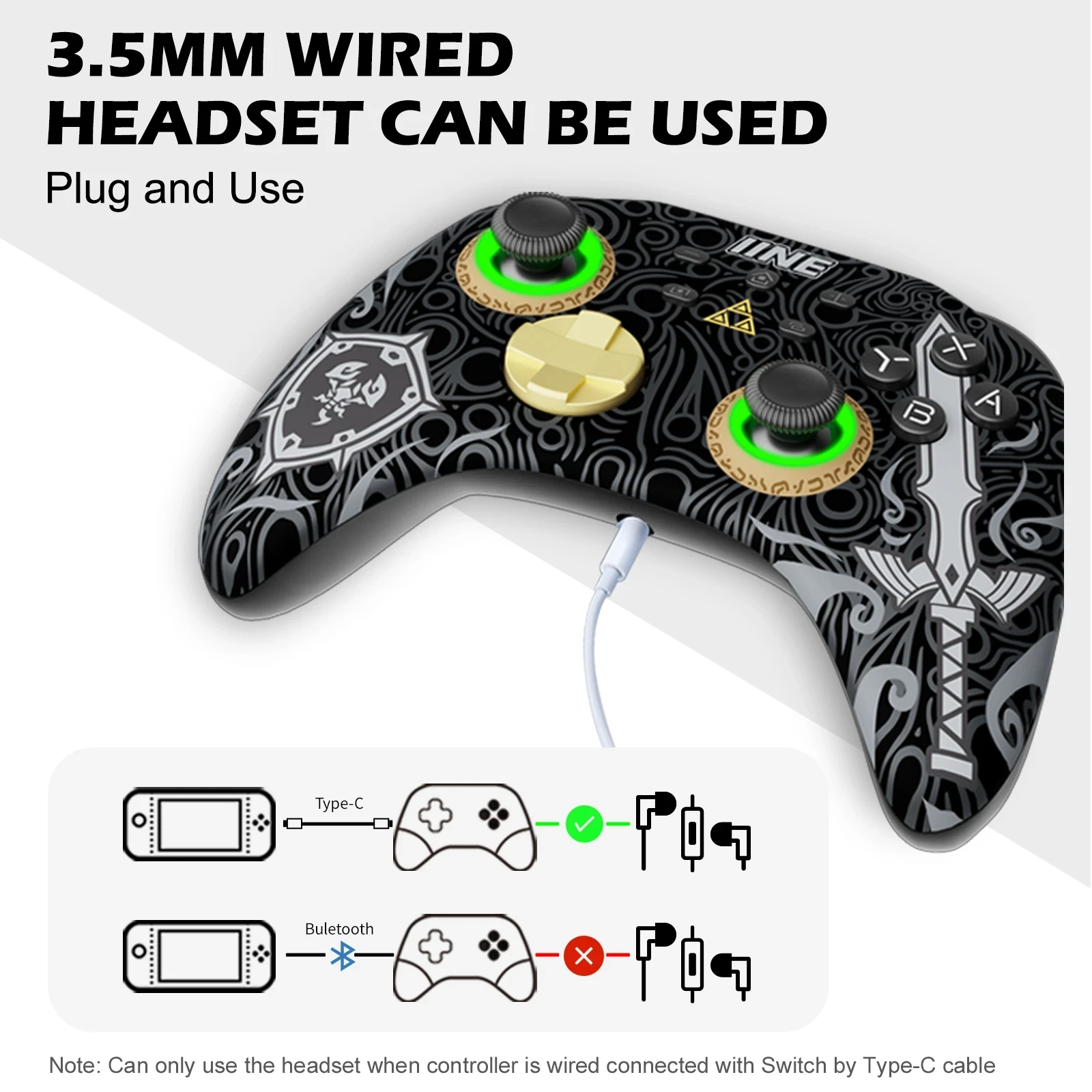 IINE Ares Wireless Pro Controller with Headset Jack RGB Light compatible For Switch/Switch lite/Switch OLED and PC Steam Phone
IINE Ares Wireless Pro Controller with Headset Jack RGB Light compatible For Switch/Switch lite/Switch OLED and PC Steam Phone