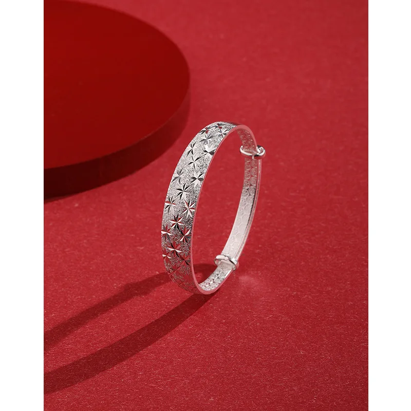 Full Sky Star Silver Bracelet 999 Sterling Silver Mother's Matte Wide Face Silver Bracelet
Full Sky Star Silver Bracelet 999 Sterling Silver Mother's Matte Wide Face Silver Bracelet