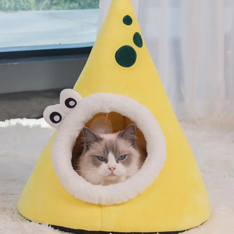 Soft Plush Cat Bed House Tent Cute Calming Cat Covered Nest Bed Pet Kitten House Dinosaur Shape Design For Pet Sleeping Relaxing
Soft Plush Cat Bed House Tent Cute Calming Cat Covered Nest Bed Pet Kitten House Dinosaur Shape Design For Pet Sleeping Relaxing