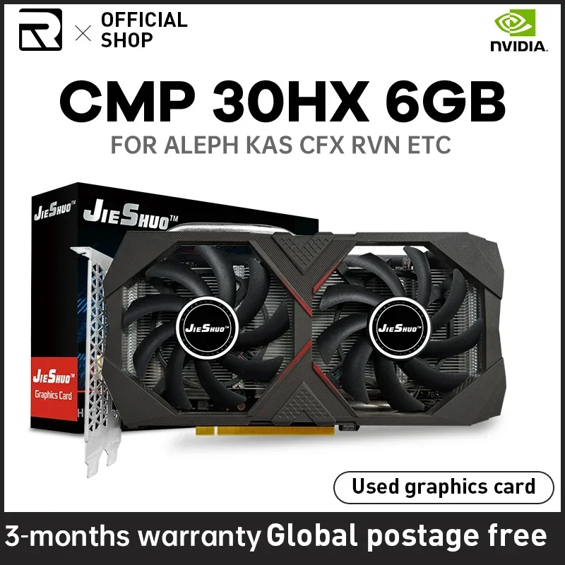 JIESHUO NVIDIA CMP 30HX 6GB Professional Mining Graphics Card Storage Uses cmp30hx 6g Gpus For The Btc Series KAS RVN CFX ETC
JIESHUO NVIDIA CMP 30HX 6GB Professional Mining Graphics Card Storage Uses cmp30hx 6g Gpus For The Btc Series KAS RVN CFX ETC