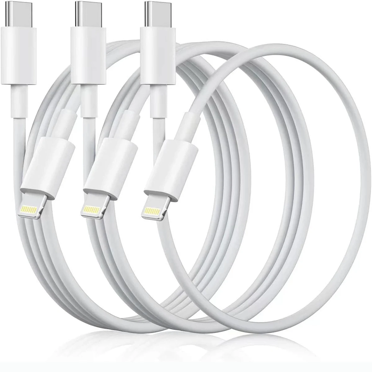 

3-Pack USB C to Lightning Cable PD 20W Fast Charge Data Cable for iPhone 14 13 12 11 14 Pro Max Plus 8 XR XS [Mfi Certified]