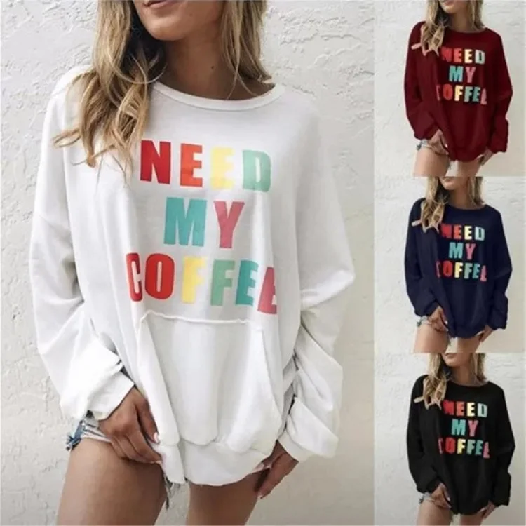 New Arrivals Kangaroo Bag Round Neck Pullover Loose Street Colored New Women's Fashion Long Sleeve Casual Printing Letter Sweate
New Arrivals Kangaroo Bag Round Neck Pullover Loose Street Colored New Women's Fashion Long Sleeve Casual Printing Letter Sweate