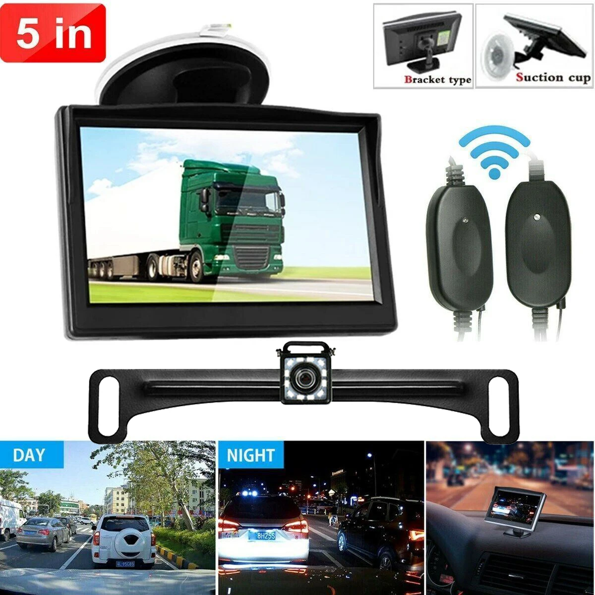 

Vehicle Accessories Backup Camera Wireless Car Rear View HD Parking System Night Vision + 5" Monitor