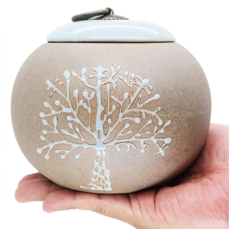 1pc Ceramic Cremation Urn For Ashes,Medium Keepsake Memorial,Hand-Painted,Tree Of Life Design,Suitable A Small Portion Of Ashes
1pc Ceramic Cremation Urn For Ashes,Medium Keepsake Memorial,Hand-Painted,Tree Of Life Design,Suitable A Small Portion Of Ashes